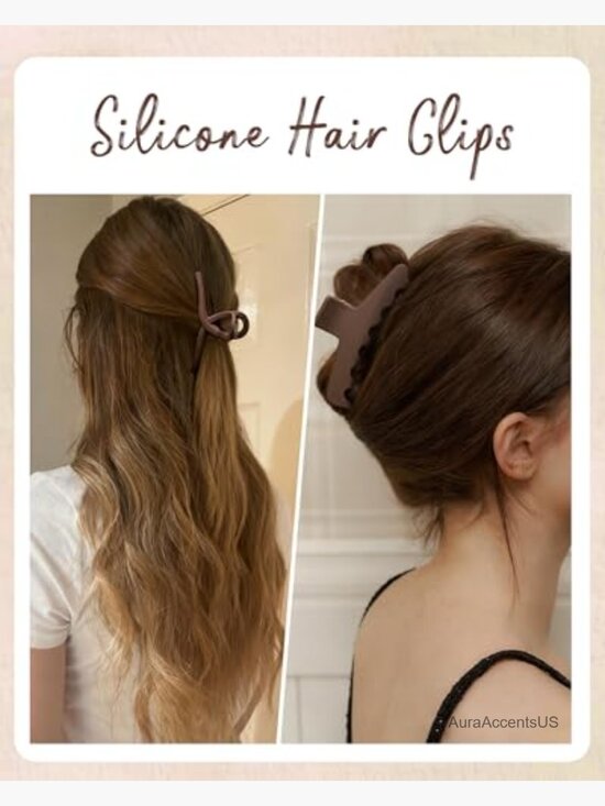 3 Pack Matte Silicone Flexible Hair Claw Clips for Women main image 4